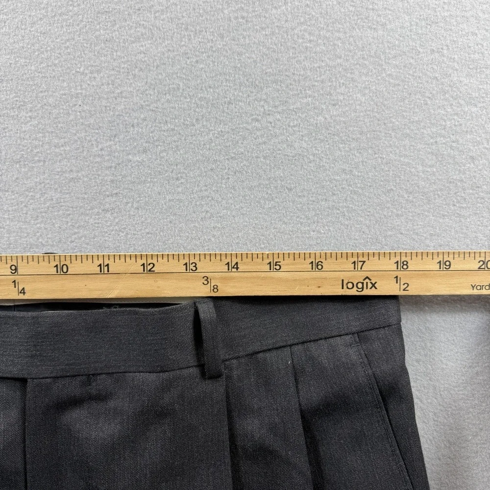 Joseph & Feiss International Pants Mens 36x32 (Fit 36x26) Gray Wool Dress Cuffed
